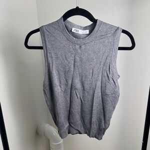 Zara Gray Women's Casual Sweater Vest Size Small